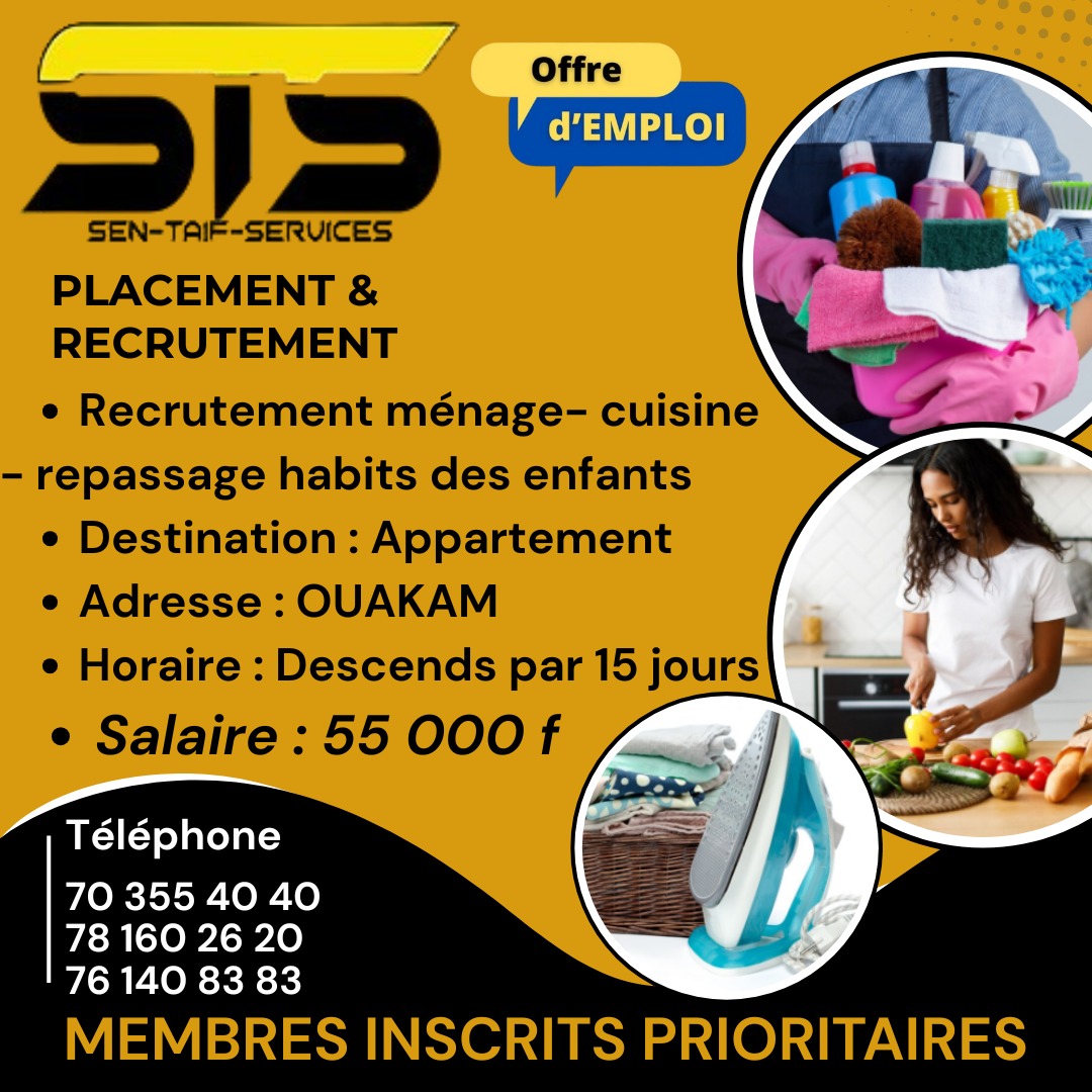 Recrutement ménage- cuisine- repassage habits des enfants