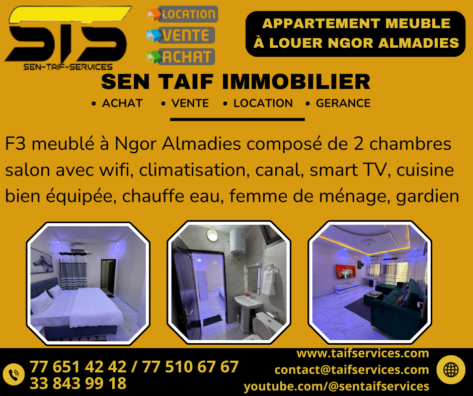 Appartement meuble à Ngor Almadies