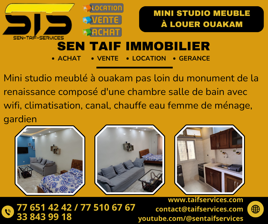 Studio Meublé à Ouakam