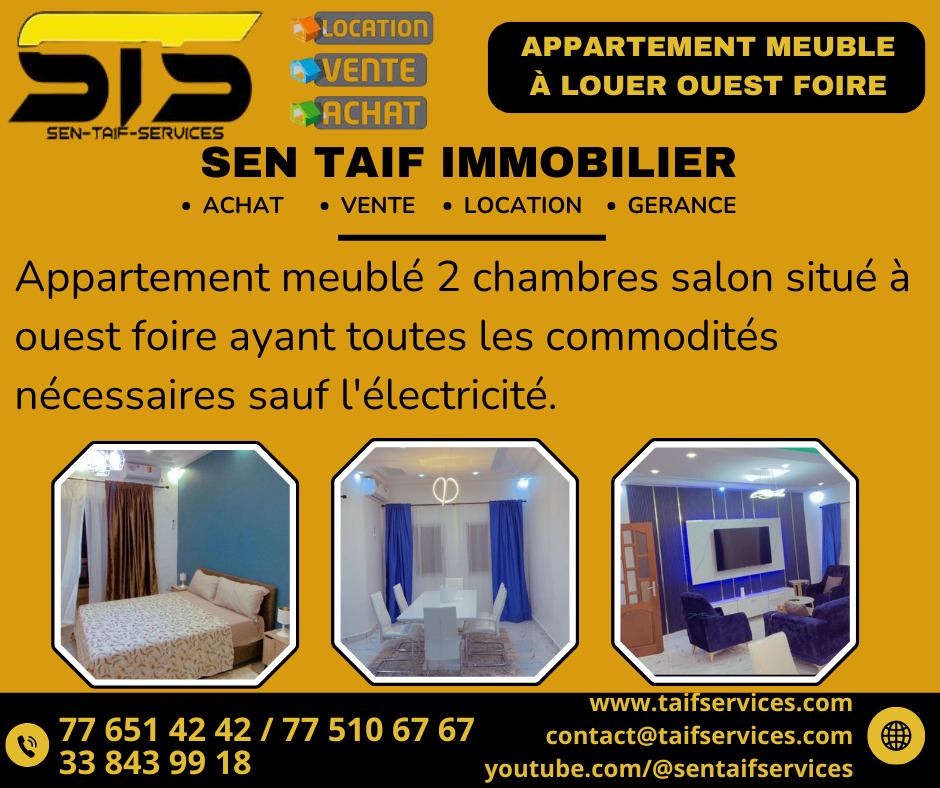 Appartement Meublé à Ouest Foire