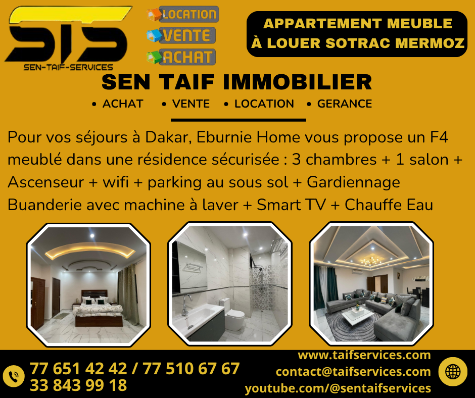 Appartement Meublé à Sotrac Mermoz