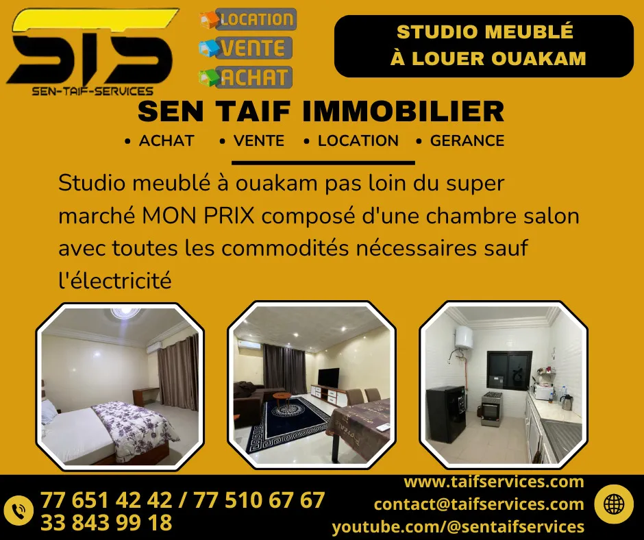 Studio Meublé à Ouakam